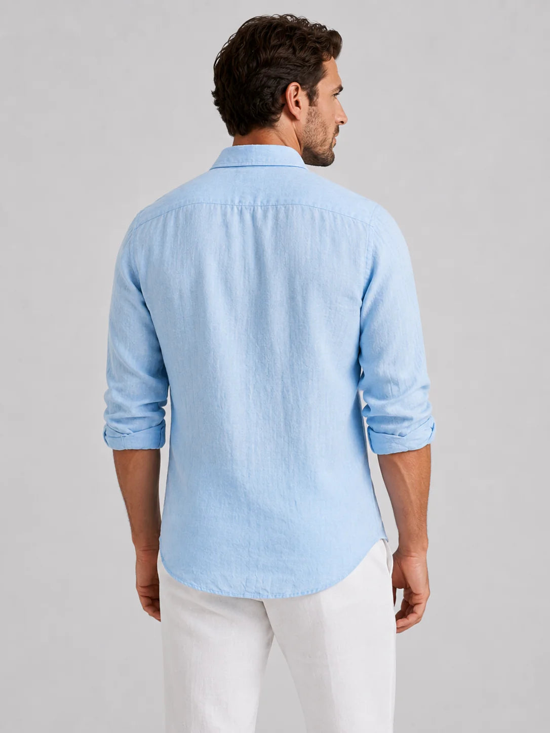 Men’s Linen Look Summer Shirt – Relaxed Fit Button-Up