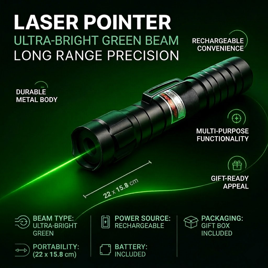 Laser Pointer Long Range Rechargeable Green Precision Tool