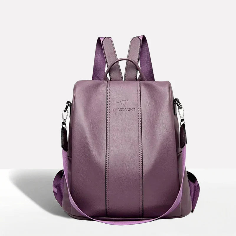 Women's Anti-Theft Leather Backpack