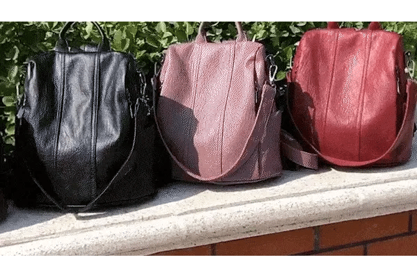 Women's Anti-Theft Leather Backpack
