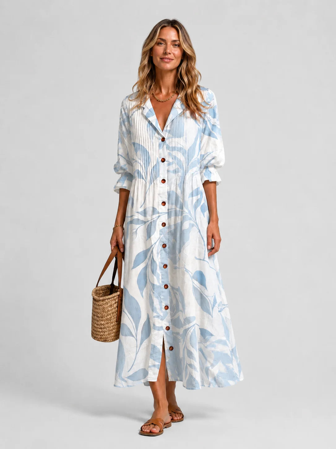 Women’s Printed Shirt Dress – Relaxed Flattering Fit