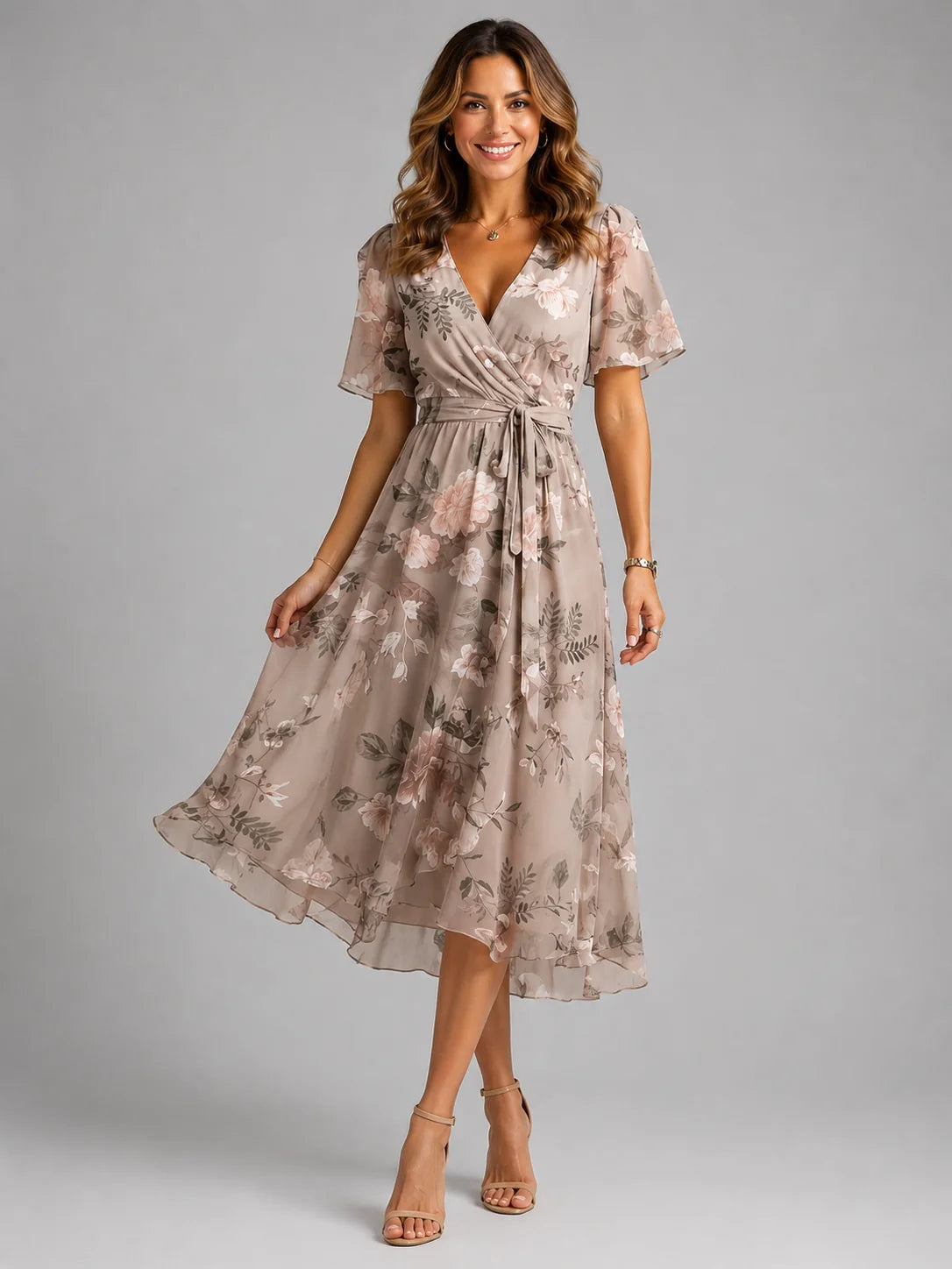 Women’s V-Neck Summer Dress – Flowing Silhouette