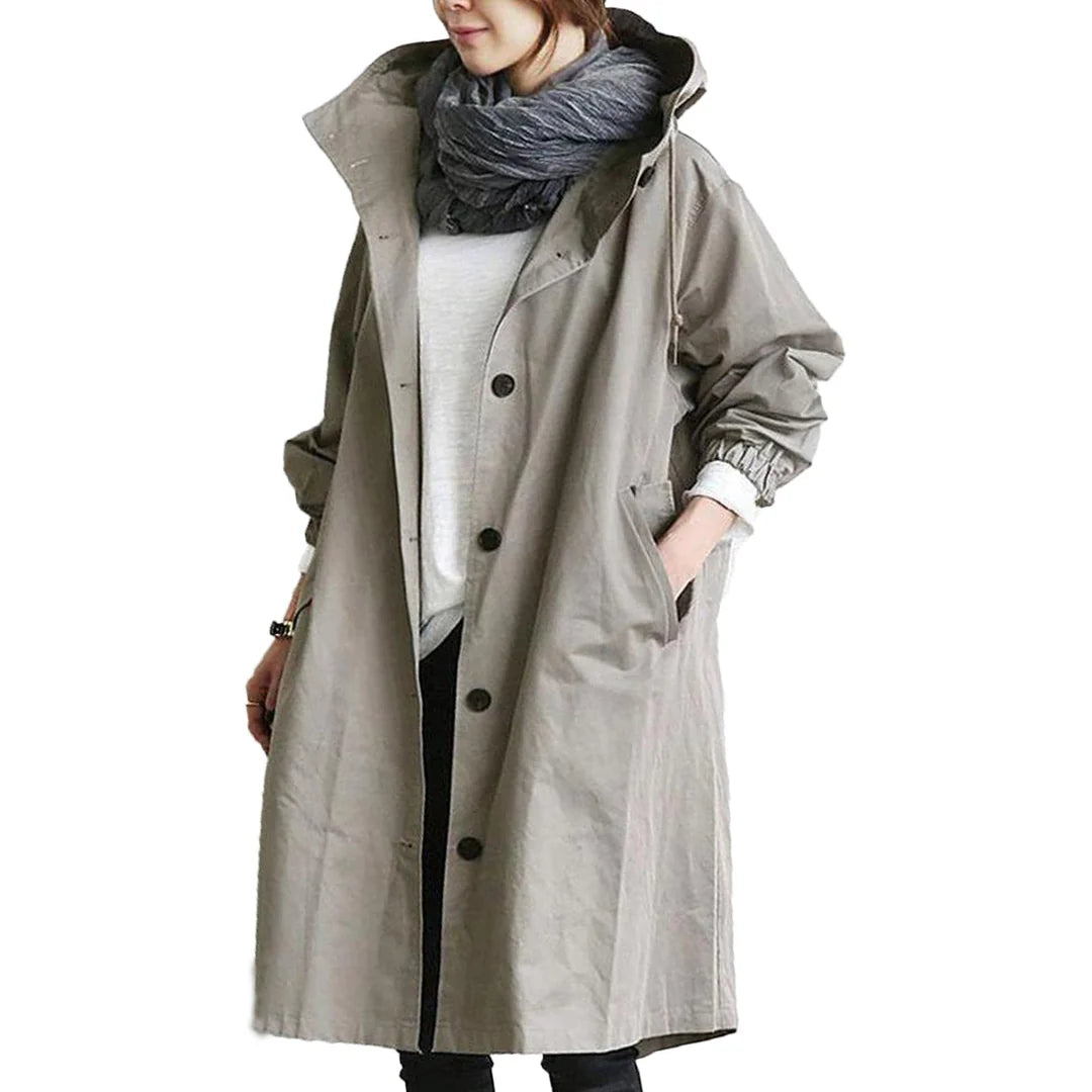 Rebka Waterproof Mid-Length Women's Raincoat