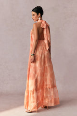 Stephanie Printed Halter Neck Maxi Dress