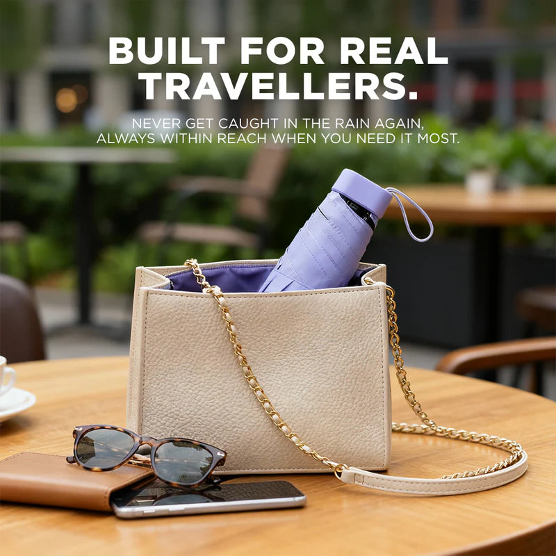 Compact Travel Umbrella & Case