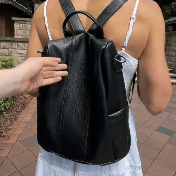 Women's Anti-Theft Leather Backpack