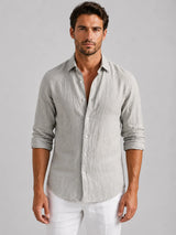 Men’s Linen Look Summer Shirt – Relaxed Fit Button-Up