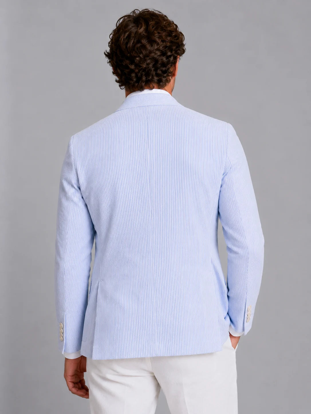 Men’s Striped Summer Blazer – Lightweight Tailored Suit Jacket