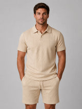 Men's Textured Polo Shirt & Shorts Set – Summer Holiday Co-Ord