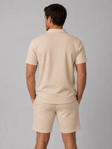 Men's Textured Polo Shirt & Shorts Set – Summer Holiday Co-Ord