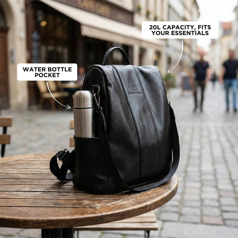 Women's Anti-Theft Leather Backpack