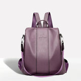 Women's Anti-Theft Leather Backpack