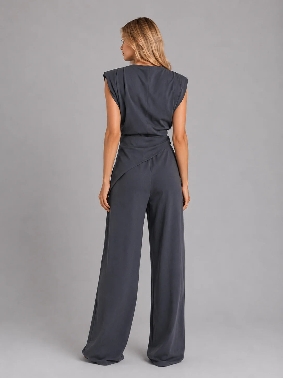 Women’s Draped Two-Piece Co-Ord Set – Relaxed Lounge Style
