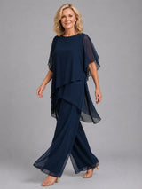 Women’s Chiffon Two-Piece Set – Flowing Wide-Leg Fit