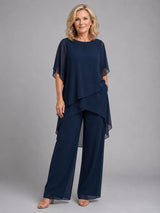 Women’s Chiffon Two-Piece Set – Flowing Wide-Leg Fit