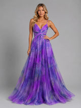 Women’s Floral V-Neck Maxi Dress – Flowing Silhouette