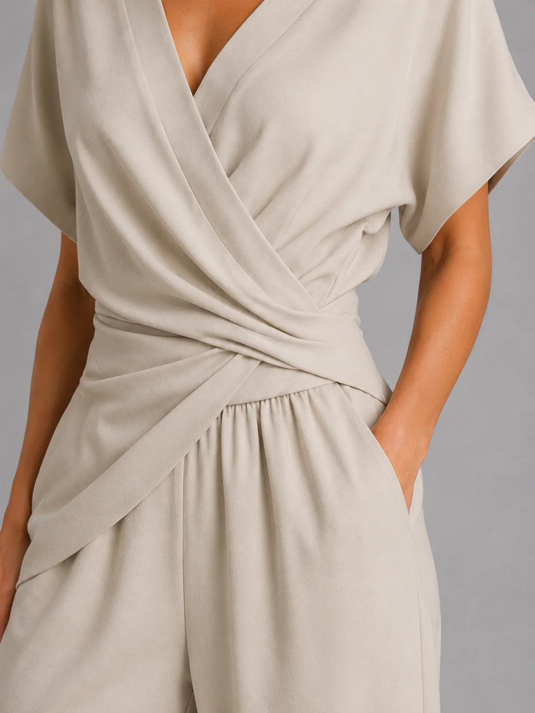 Women’s Wrap Front Co-Ord Set – Relaxed Summer Fit