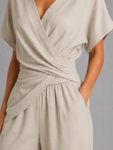 Women’s Wrap Front Co-Ord Set – Relaxed Summer Fit